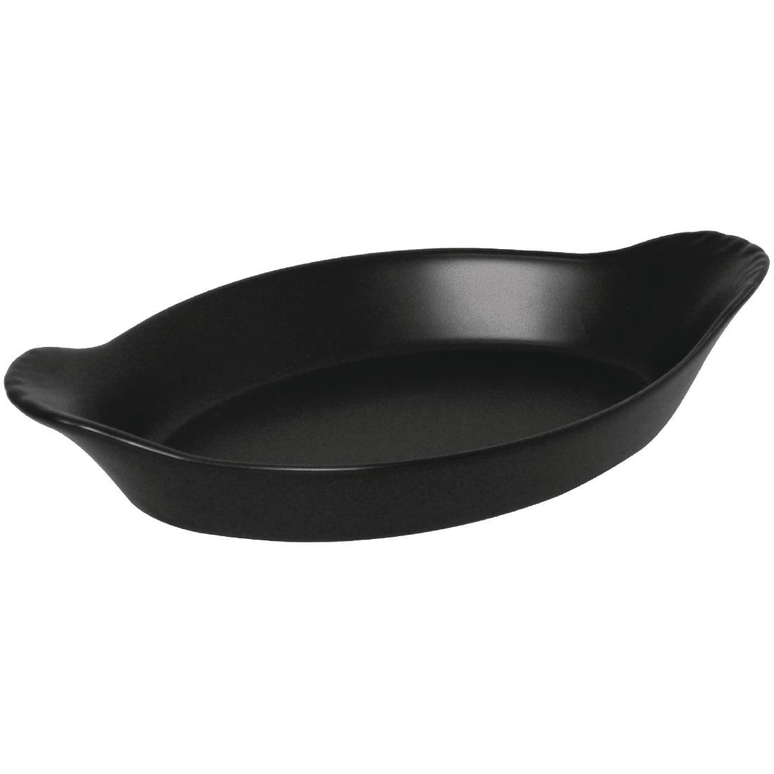 Olympia ovaal tapasbordje 20,4x11,8cm mat zwart (6 stuks)