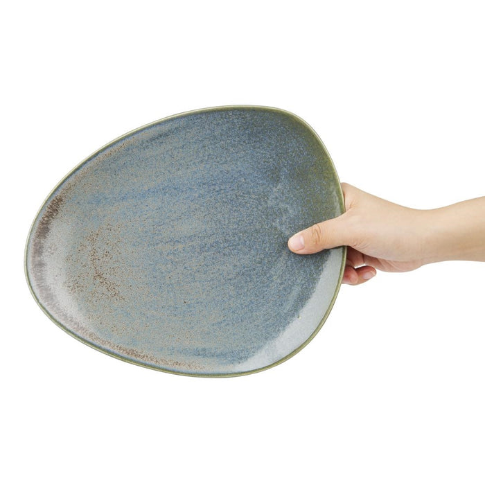 Olympia Ember Blauwe Driehoekige Borden 250 mm (Pak Van 6)