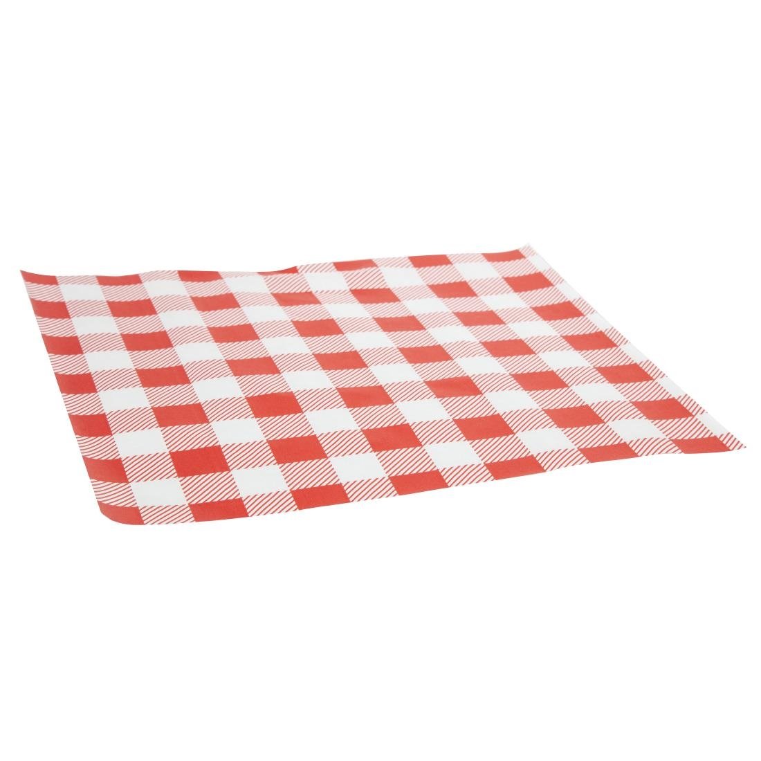 Rood Gingham vetvrij papier 25x25cm (200 stuks)