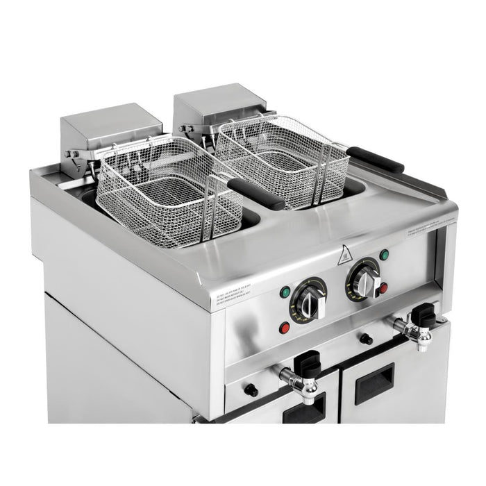 Buffalo 600 Serie Vrijstaande Elektrische Friteuse Met Dubbele Tank 2X 8Ltr