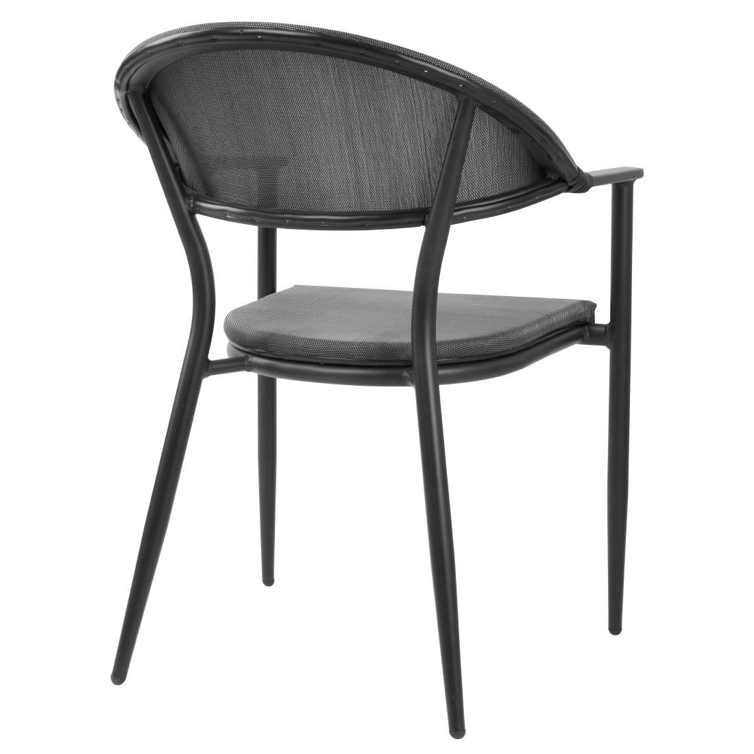 Bolero Santiago outdoor armstoelen zwart (4 stuks)