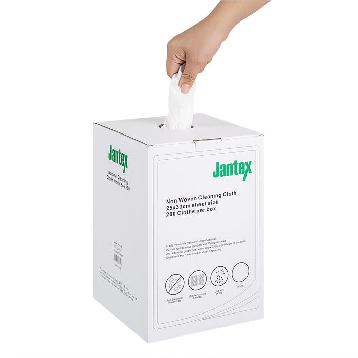 Jantex Groene Composteerbare Schoonmaakdoek Wit (Pak Van 200)