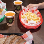 Olympia ovaal polypropyleen tafelmandje rood (6 stuks)