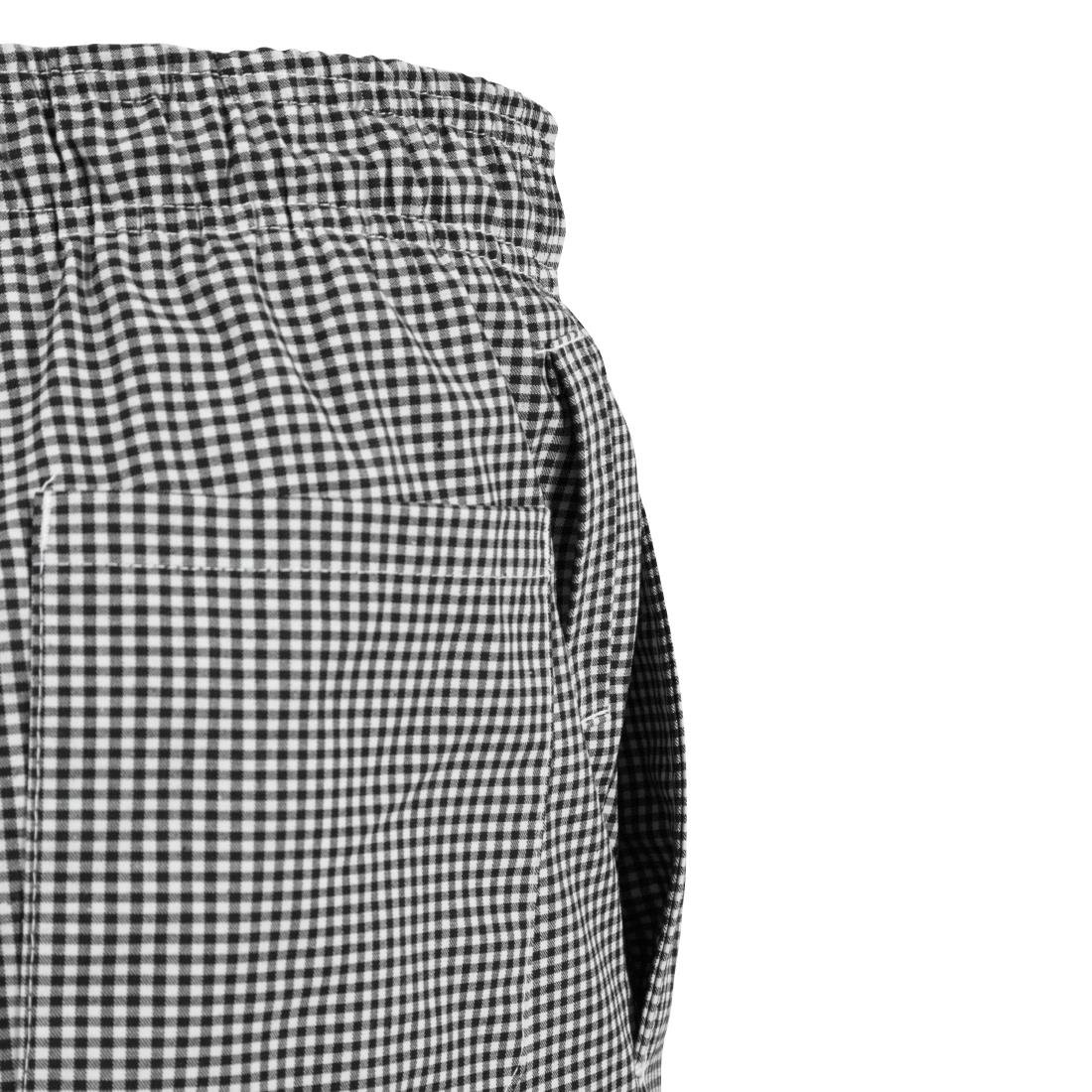 Whites Easyfit Teflon unisex koksbroek met kleine ruit zwart-wit XS