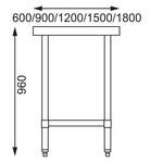 Vogue RVS werktafel zonder achteropstand 90x90x70cm