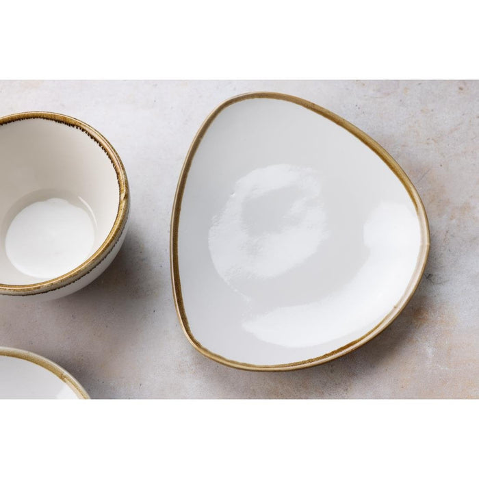 Olympia Kiln driehoekige borden krijtwit 165mm (6 stuks)