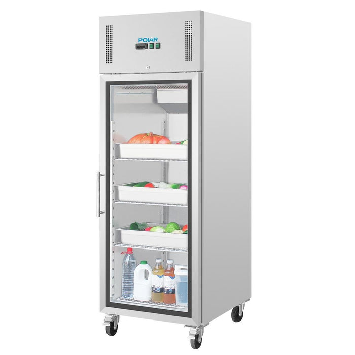 Polar G-serie Gastro 1-deurs koeling met glazen deur 600L