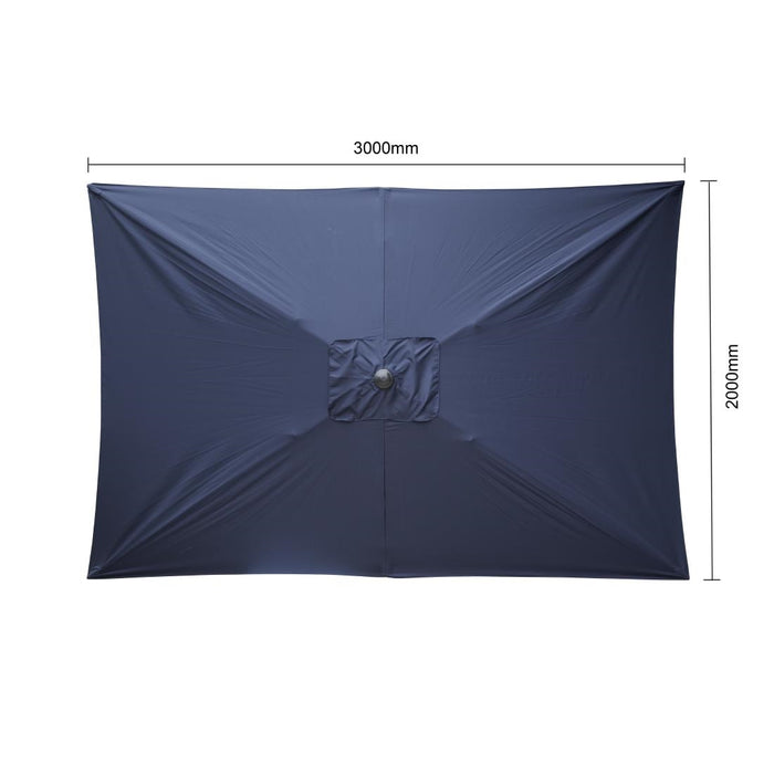 Bolero Sevilla Vierkante Parasol 2X3M Marineblauw