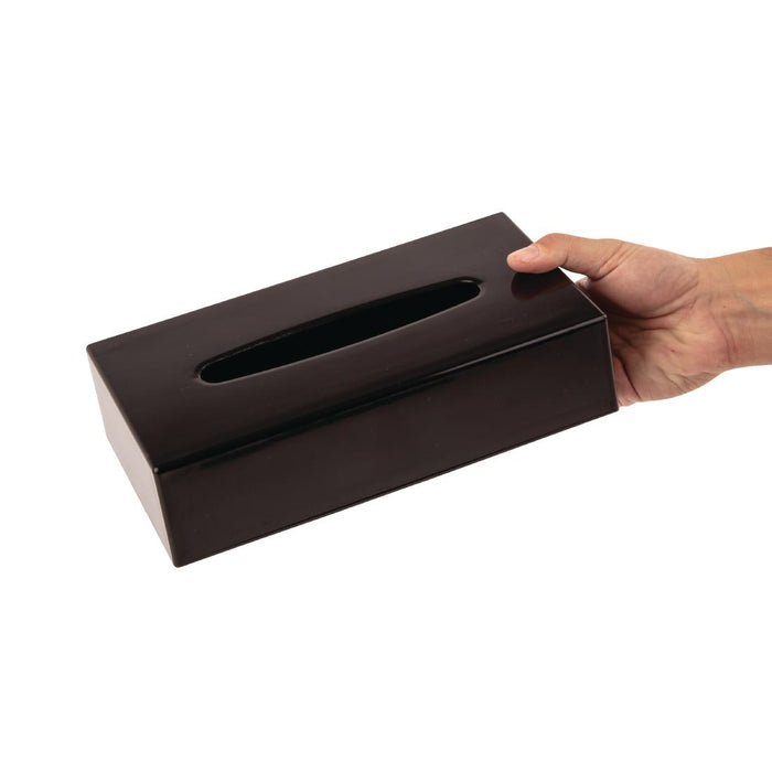Zwarte rechthoekige tissue box
