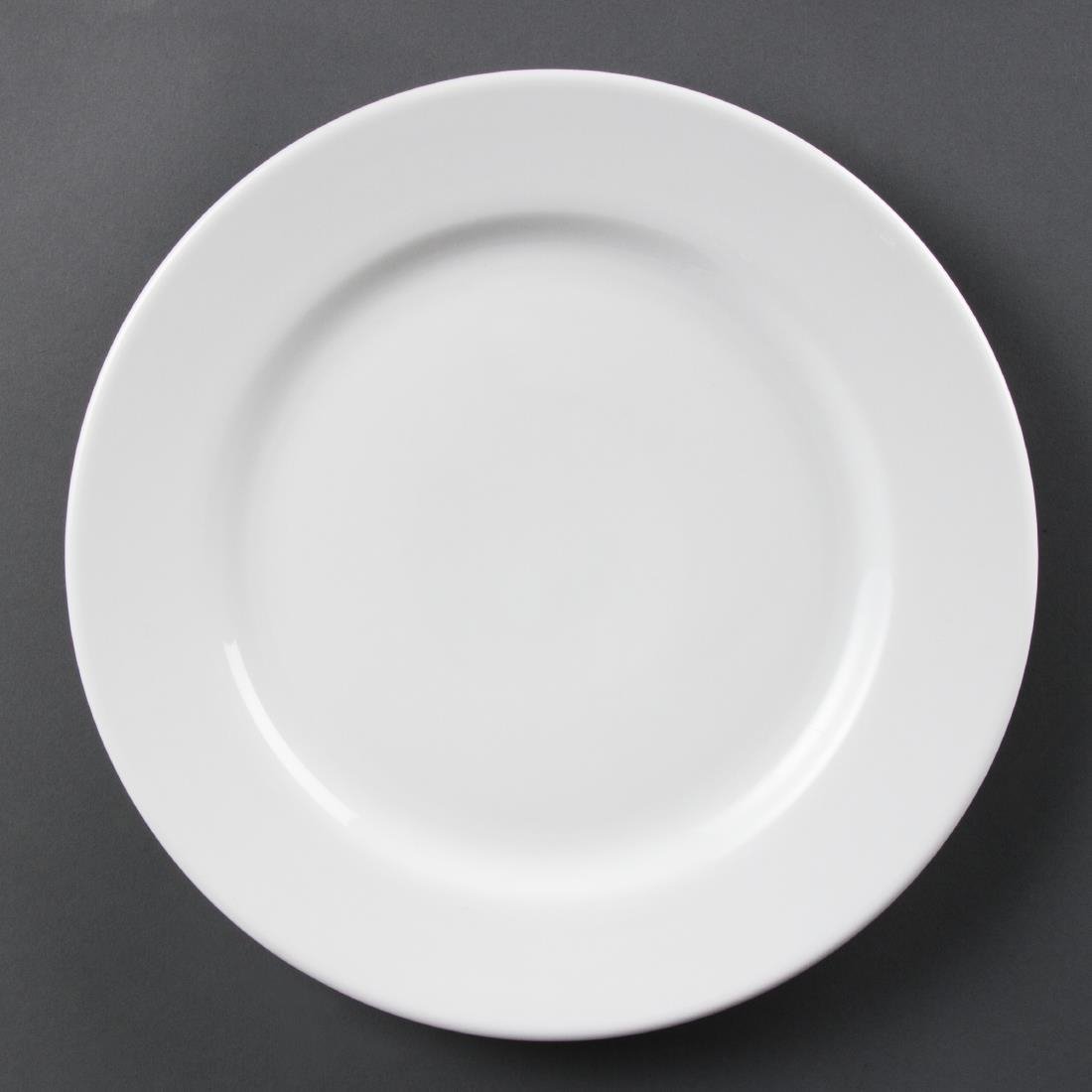Olympia Whiteware borden met brede rand 31cm (6 stuks)