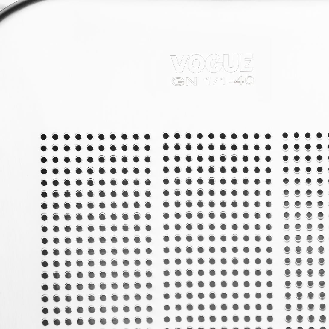 Vogue Roestvrijstalen Zware Perforeerde 1/1 Gastronorm Bak 40mm