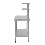 Vogue RVS werktafel met wandplanken 120cm