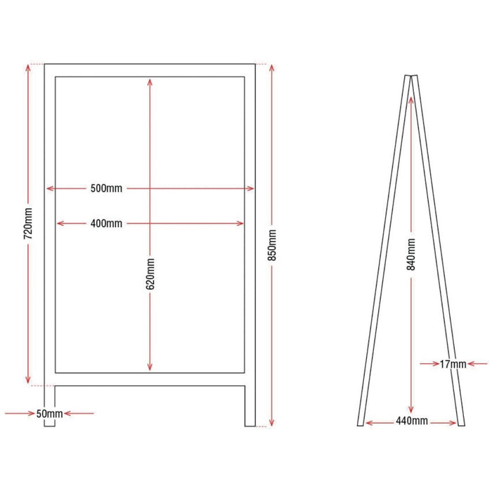 Olympia houten stoepbord 85x50cm
