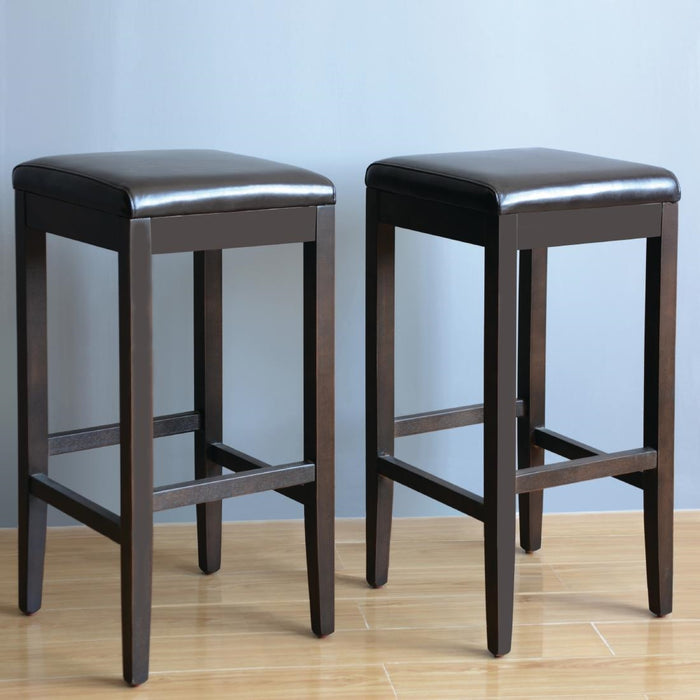 Bolero hoge kunstlederen barkruk zwart (2 stuks)
