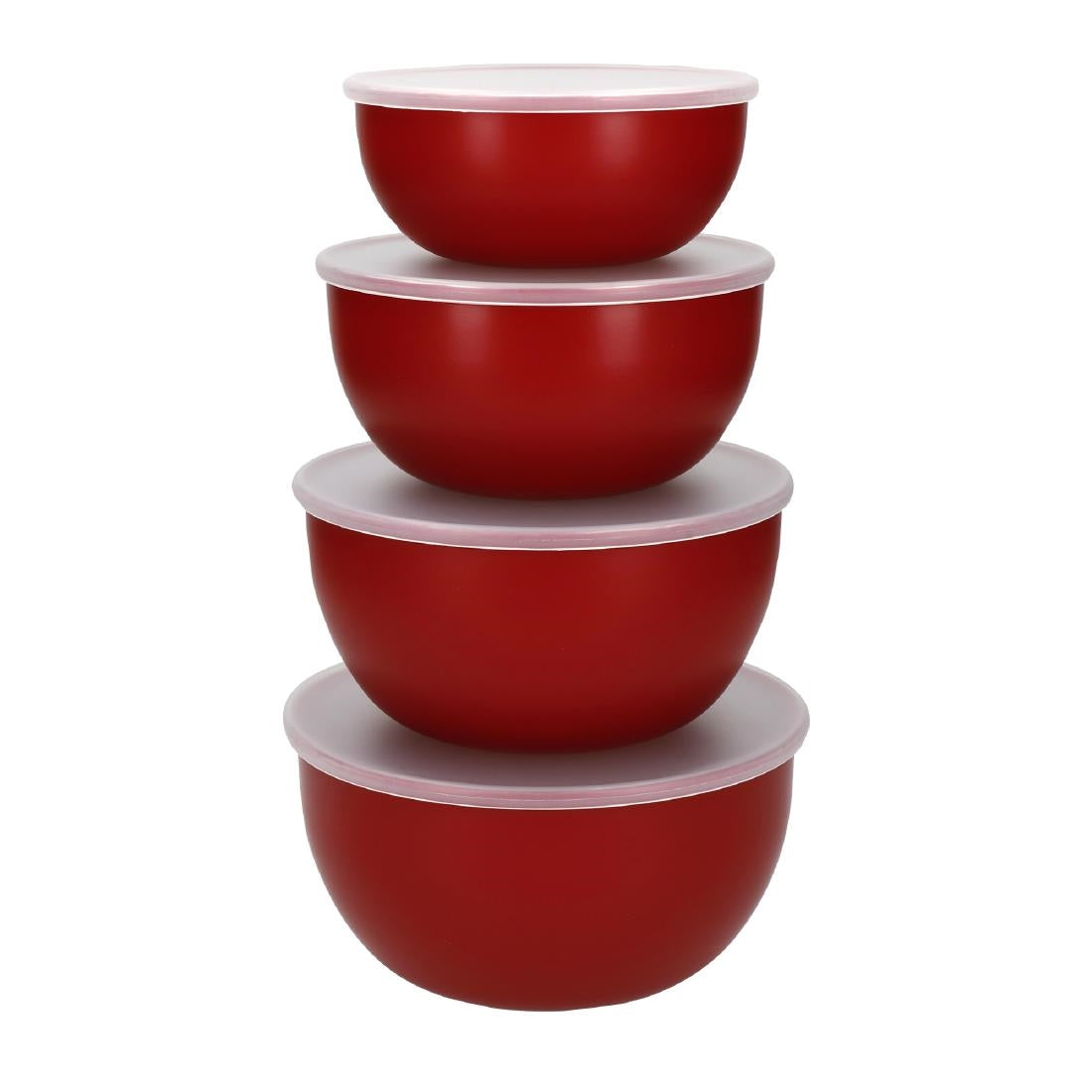 Kitchenaid Voorbereidingskommen Met Deksel Empire Rood (Set Van 4)