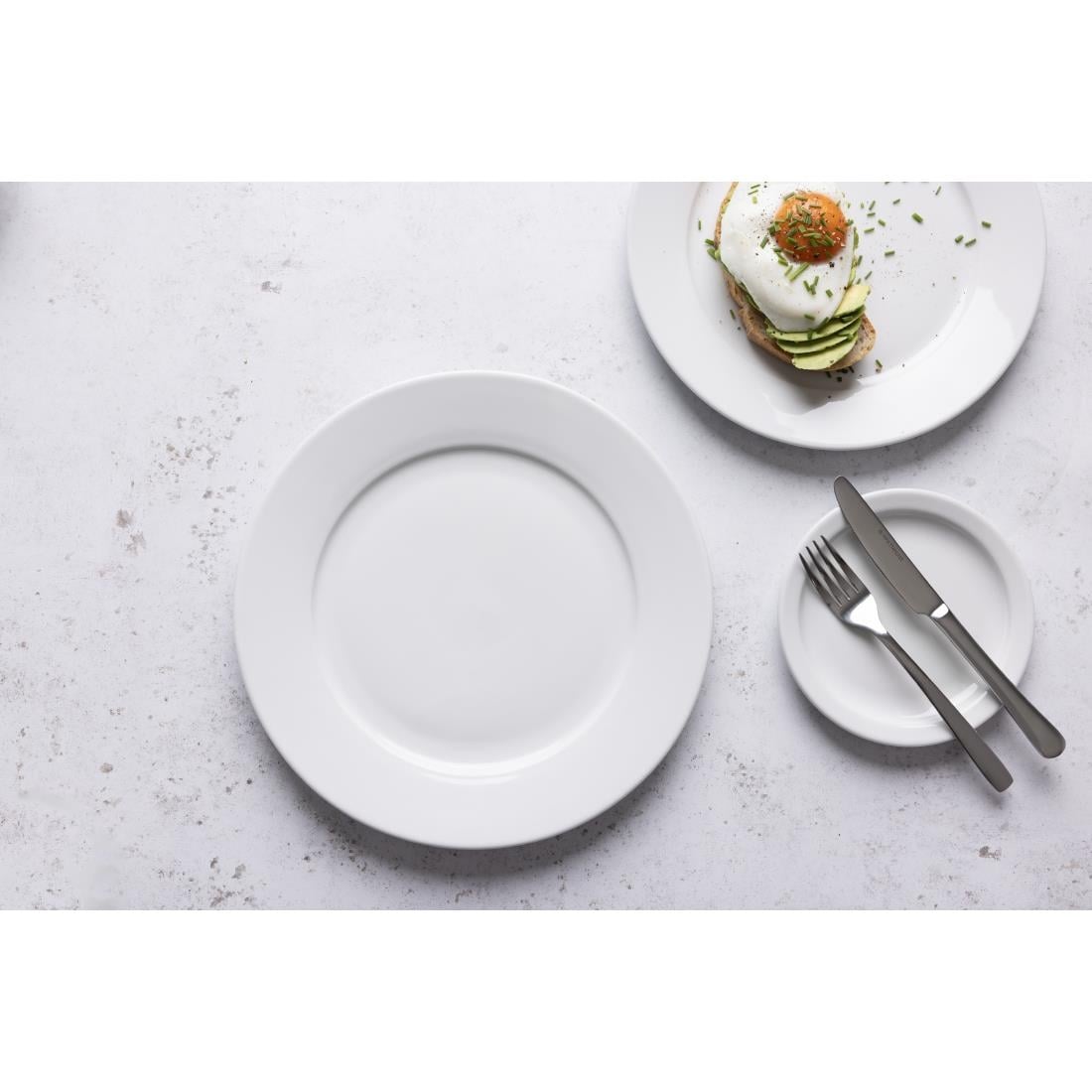Olympia Whiteware borden met smalle rand 15cm (12 stuks)