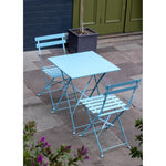 Bolero vierkante opklapbare stalen tafel turquoise 60cm