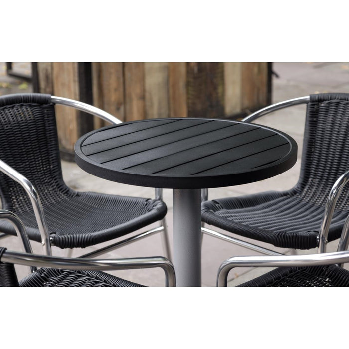 Bolero zwart aluminium tafelblad rond 580mm