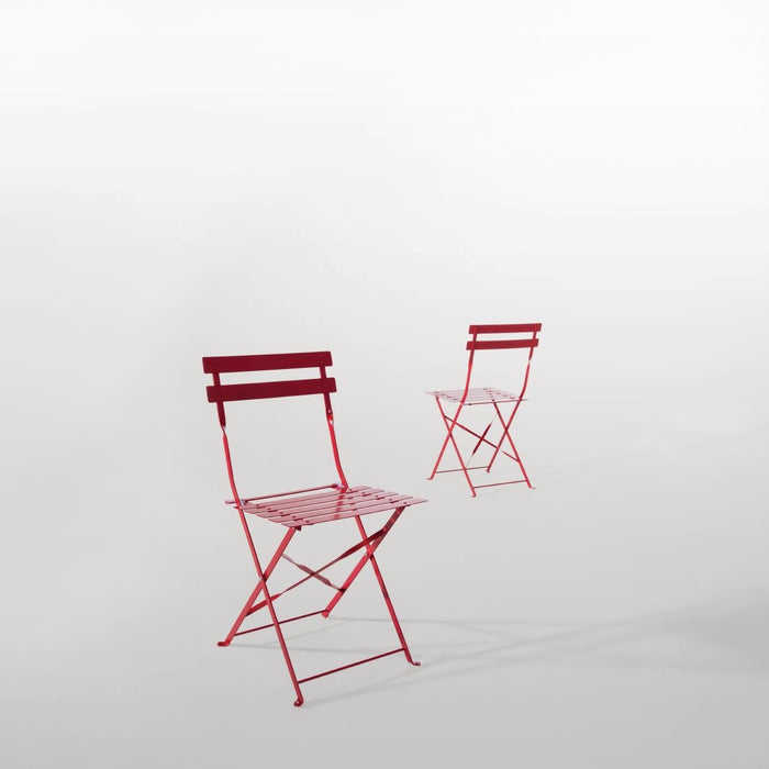 Bolero stalen opklapbare stoelen rood (2 stuks)