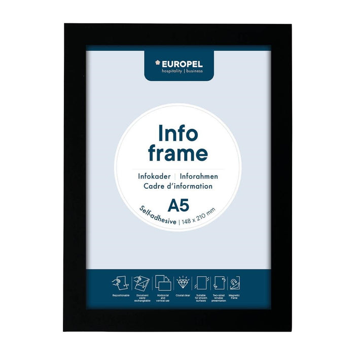 Europel Info Frame / Zelfklevende Set 2 Stuks A5 Zwart