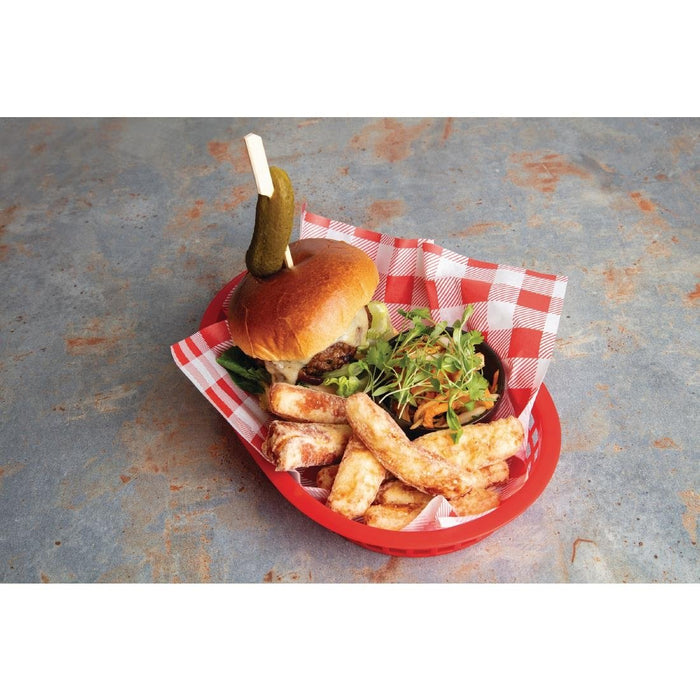 Rood Gingham vetvrij papier 25x25cm (200 stuks)