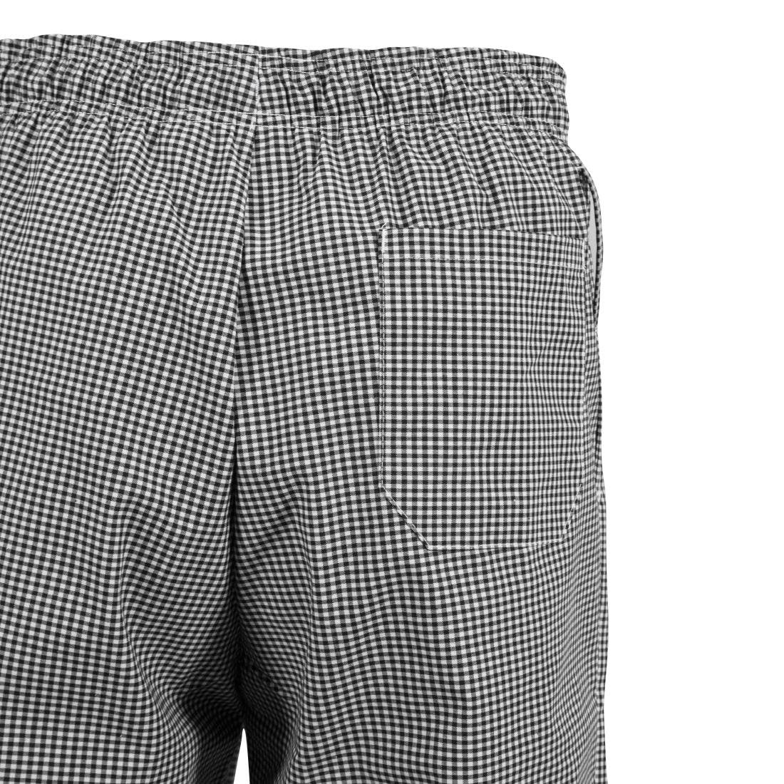 Whites Easyfit Teflon unisex koksbroek met kleine ruit zwart-wit XS