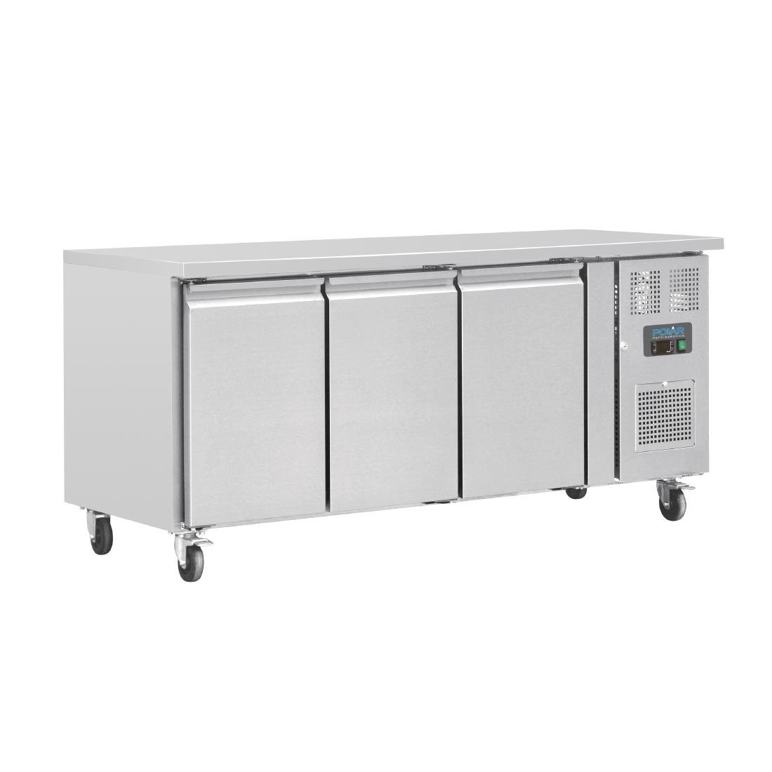 Polar U-Series Driedubbele Deur Aanrecht Koelkast 417Ltr