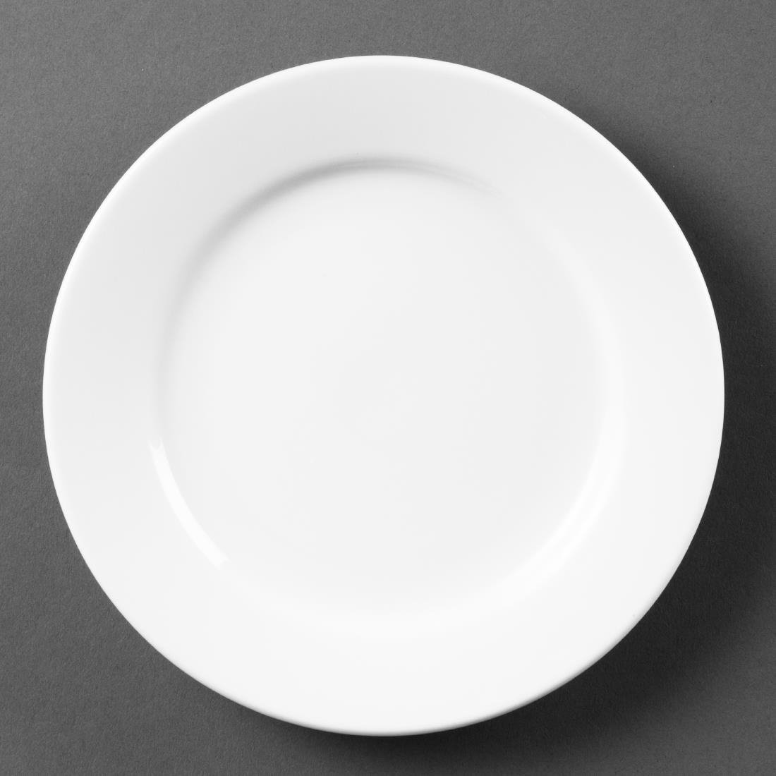 Olympia Whiteware borden met brede rand 16,5cm (12 stuks)