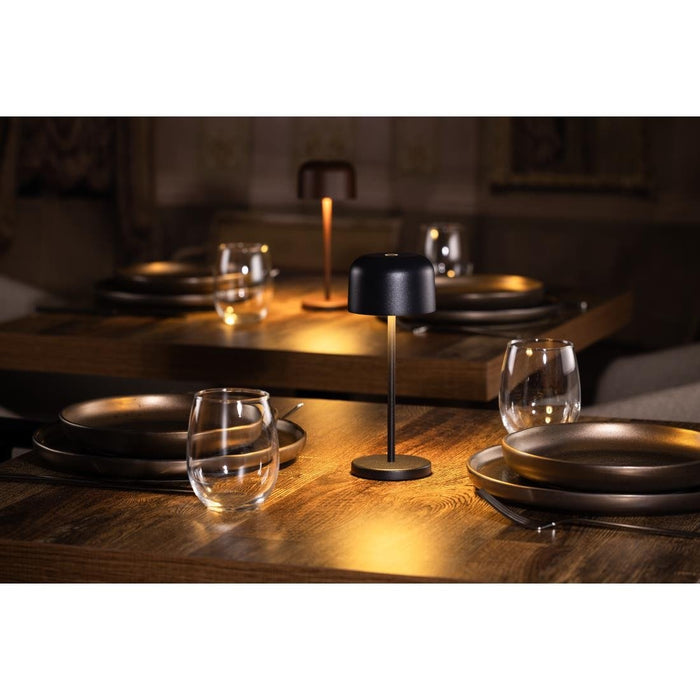 Olympia Siena Tafellamp Ronde Koepel Zwart 200mm