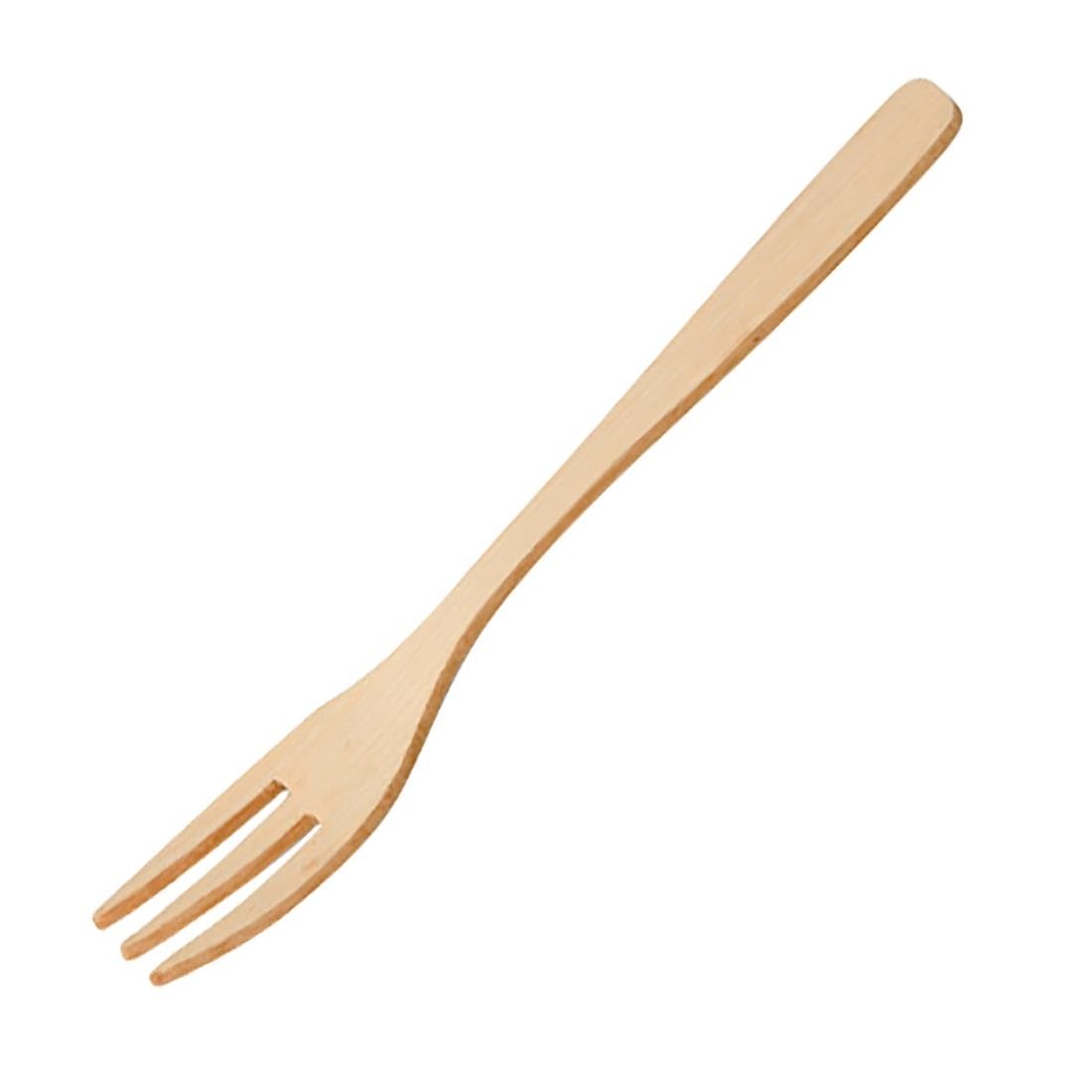 Sier Disposables Mini vork bamboe 98mm (doos 200)