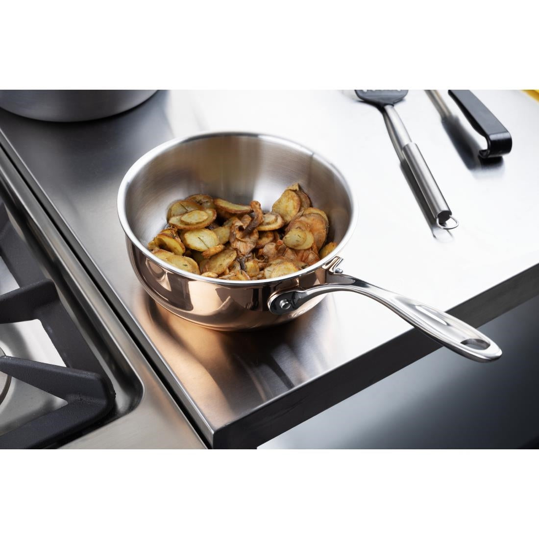 Vogue Triwall koperen inductie sauteuse conisch 20cm
