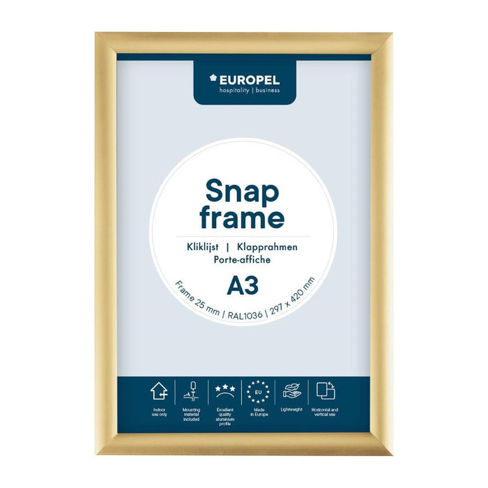 Europel Klemframe A3 25mm Goud