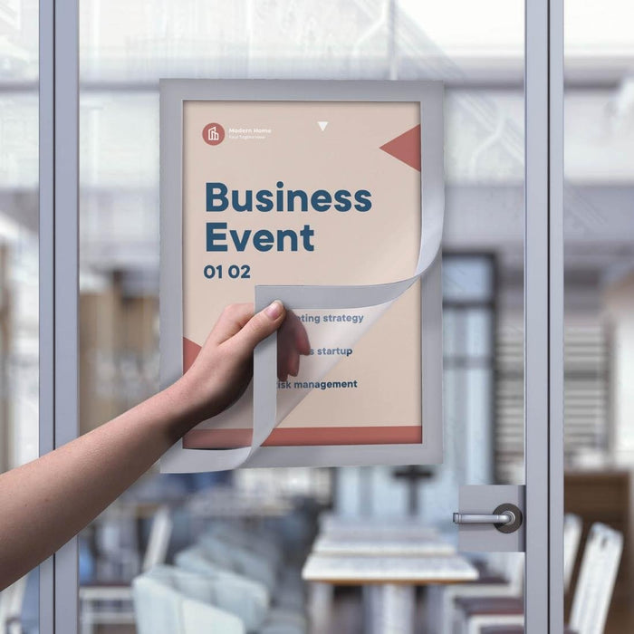 Europel Infokader / Zelfklevende Set 2 Stuks A5 Zilver