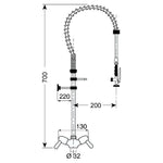 Gastro M voorspoeldouche monobloc laag model