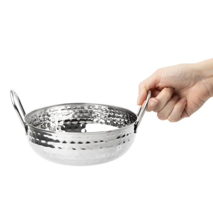 Olympia Tafel Presentatie Gehamerde Kadai Schotel Roestvrij Staal 170mm