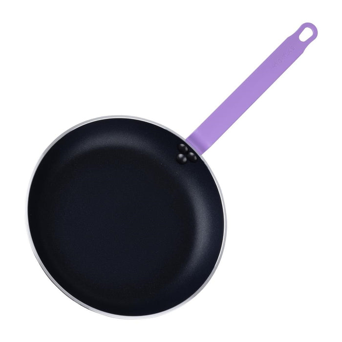 Hygiplas Teflon Platinum Plus anti-aanbak koekenpan 280mm paars handvat