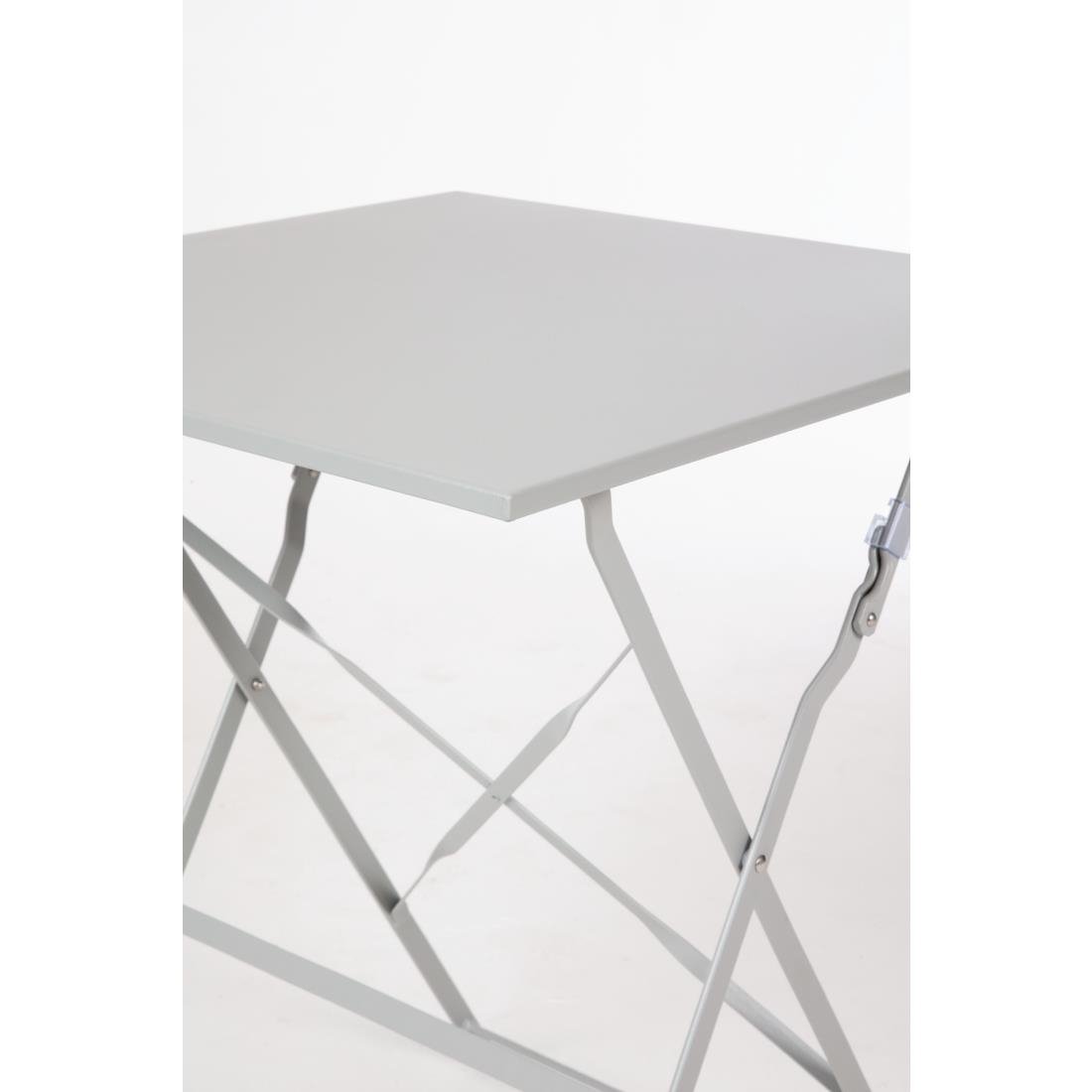 Bolero vierkante opklapbare stalen tafel grijs 60cm