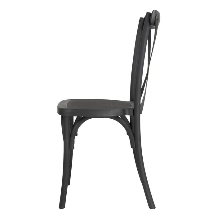 Bolero Manhattan Cross-Back Kunststof Stoelen Zwart (Set Van 4)