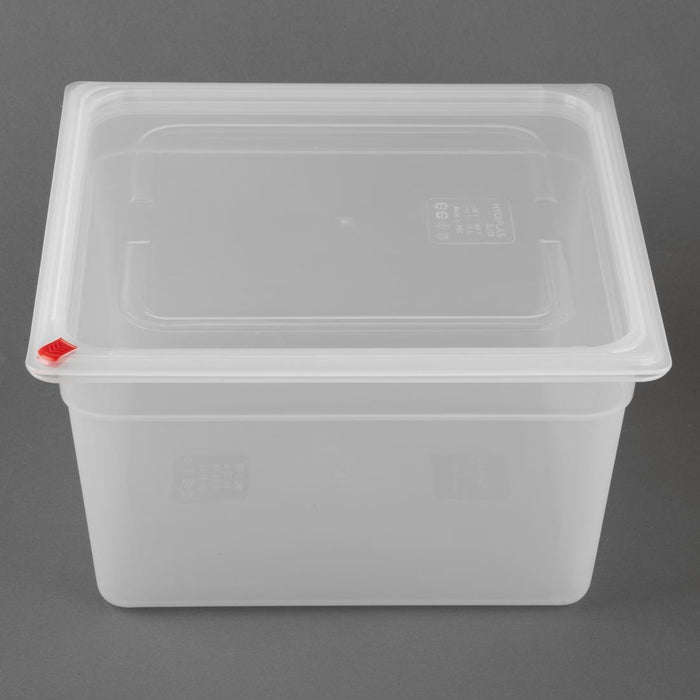 Hygiplas Click PP GN Container 2/3 met deksel & 7 kleurenclips 200mm 16.1Ltr (Set 4)