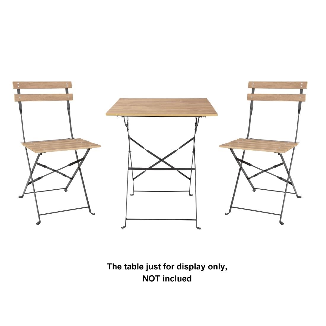 Bolero Perth Pavement Style Klapstoelen Met Houteffect (Pak Van 2)
