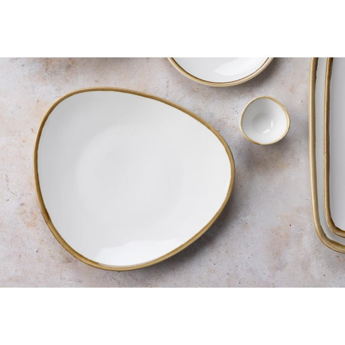 Olympia Kiln driehoekige borden krijtwit 230mm (6 stuks)