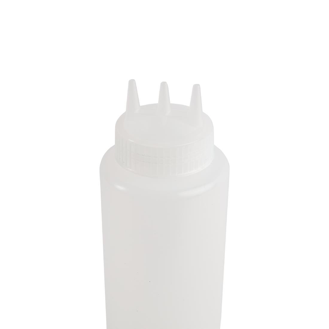 Vogue knijpfles met 3 spuitmonden transparant 1L