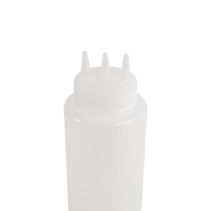 Vogue knijpfles met 3 spuitmonden transparant 1L
