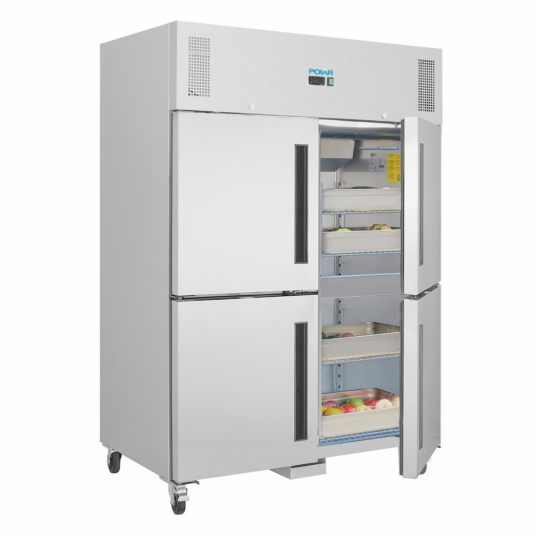 Polar G-serie Gastro 2-deurs koeling met gedeelde deuren 1200L