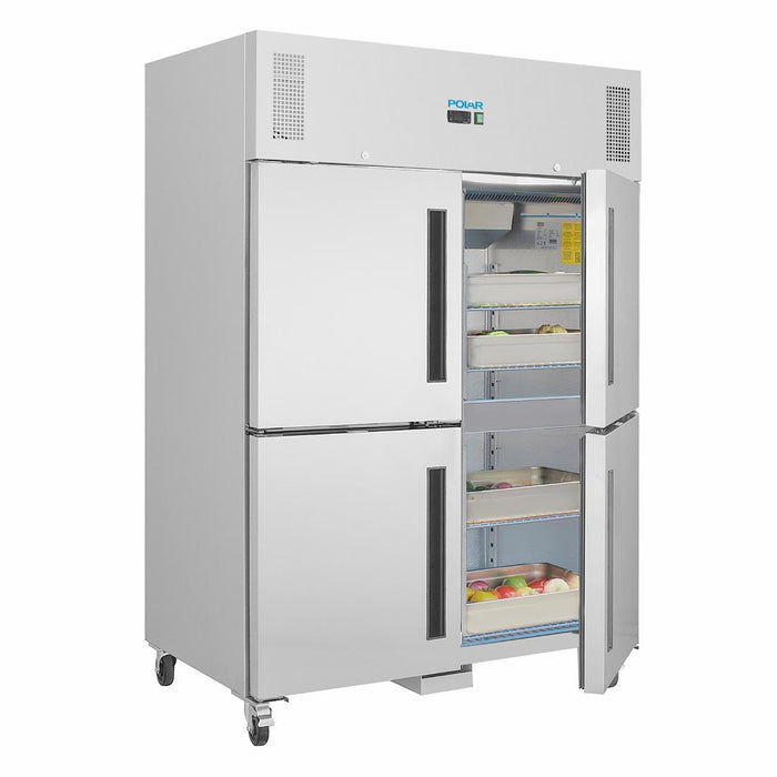 Polar G-serie Gastro 2-deurs koeling met gedeelde deuren 1200L