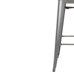 Bolero Bistro hoge barstoel met houten zitting grijs (4 stuks)