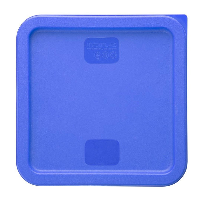 Hygiplas vierkant deksel voor voedselopslagcontainer Blauw Medium