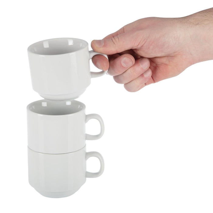 Olympia Whiteware stapelbare theekopjes 200ml (12 stuks)