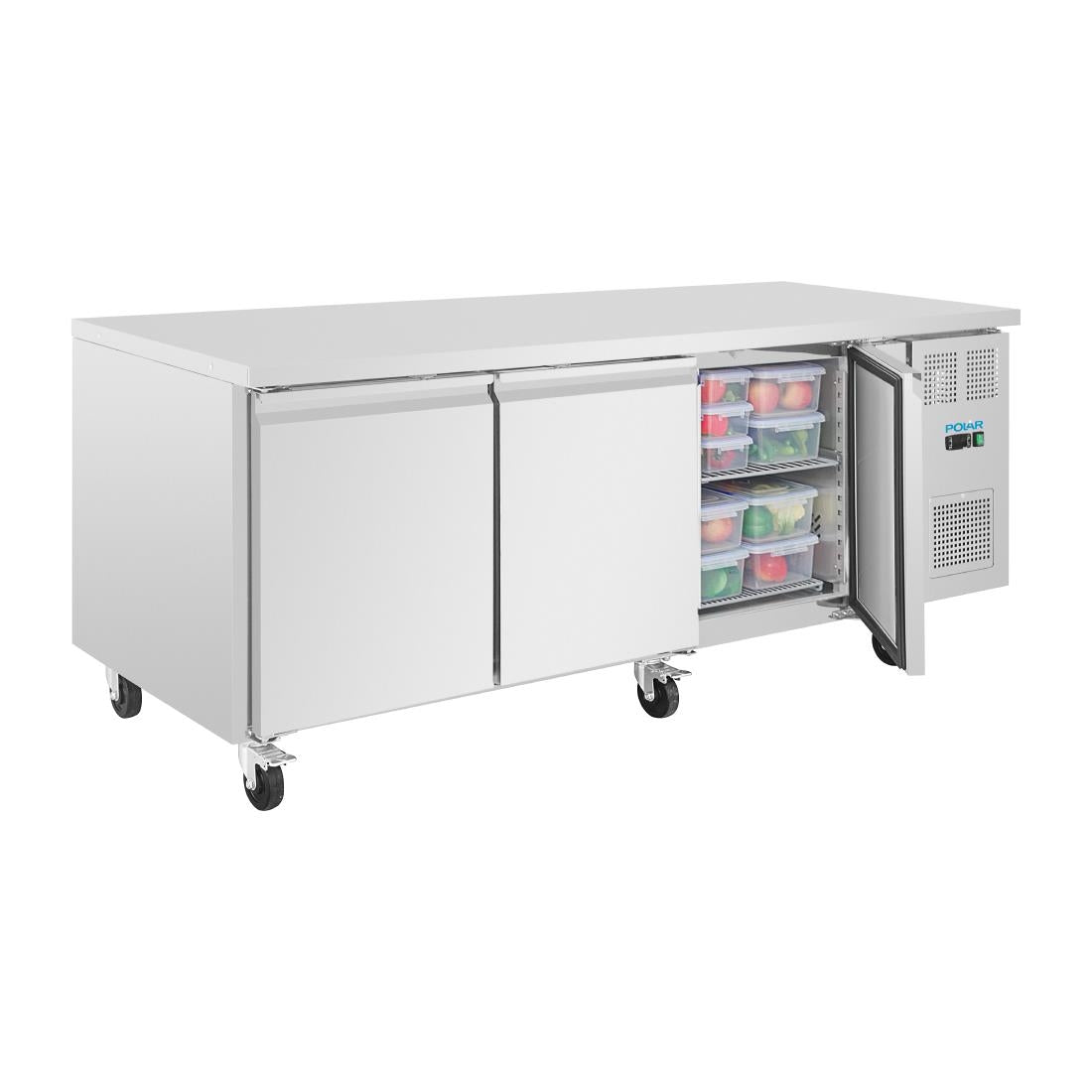 Polar U-serie 3-deurs counter met euronorm opslag 634L