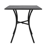 Bolero vierkante stalen bistro tafel zwart 70cm